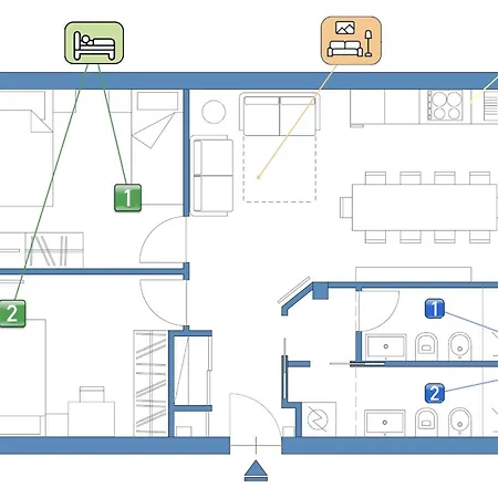 Apartmán Stayeasy M3 Portaromana Bella - 2 Bedrooms 2 Baths